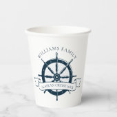 Aangepast cruiseschip  Nautisch Wheel Papieren Bekers (Voorkant)