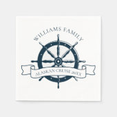 Aangepast cruiseschip  Nautisch wiel Servet (Voorkant)