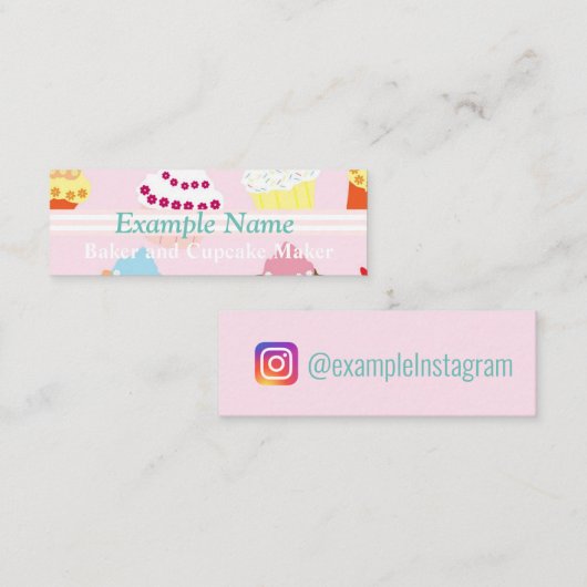 Aangepast "Cupcakes"-instagram Mini Visitekaartje (Voorkant / Achterkant)