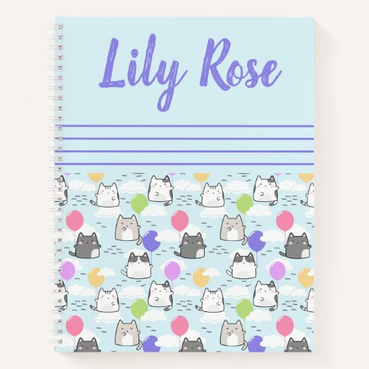 Aangepast Cute Cats Patroon Kind's Notitieboek (Voorkant)