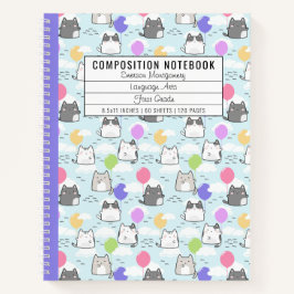 Aangepast Cute Cats-patroon voor kindercompositie Notitieboek