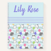 Aangepast Cute Cats Pattern-Kind Notitieboek (Voorkant)