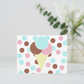 Aangepast Cute Ice Cream Cone-Briefkaart Briefkaart (Staand voorkant)
