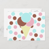 Aangepast Cute Ice Cream Cone-Briefkaart Briefkaart (Voorkant / Achterkant)