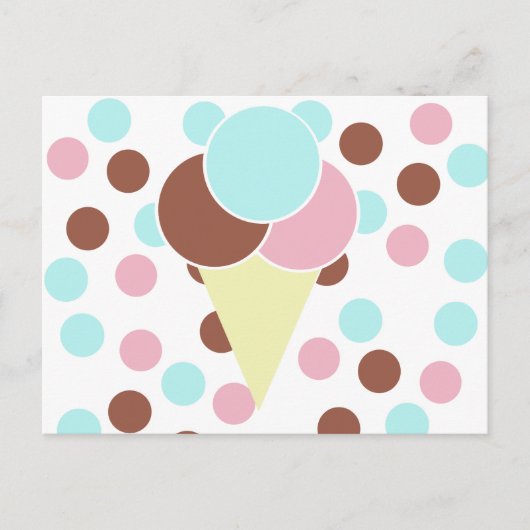 Aangepast Cute Ice Cream Cone-Briefkaart Briefkaart (Voorkant)