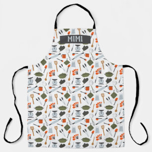 Aangepast Cute Kitchen Elements Pattern Apron Schort