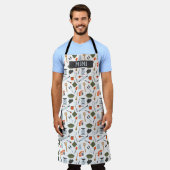 Aangepast Cute Kitchen Elements Pattern Apron Schort (Gedragen)