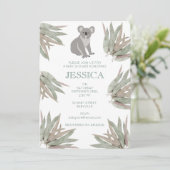 Aangepast Cute Koala Eucalyptus Baby shower Kaart (Staand voorkant)