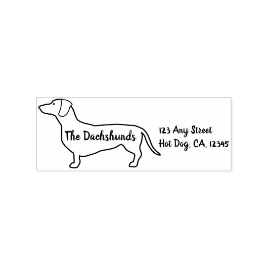 Aangepast Dachshundprofiel Rubberstempel (Gestempeld)