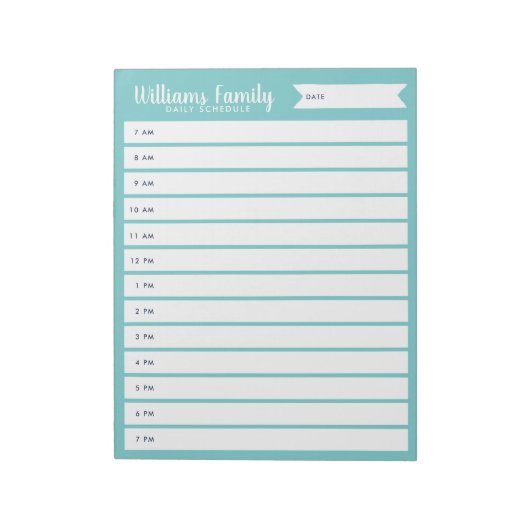 Aangepast dagplan voor gezins- of Homeschool Notitieblok (Linkerzijde)