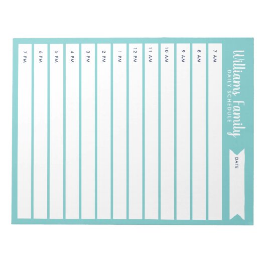 Aangepast dagplan voor gezins- of Homeschool Notitieblok (Voorkant)