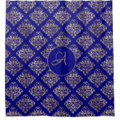 Aangepast Damask Gold-monogram Douchegordijn (Voorkant)