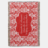 Aangepast Damasweddenschap/Aangepast rood bewaren Deken (Voorkant Verticaal)