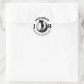 Aangepast damesgolfmonogramontwerp ronde sticker (Tas)