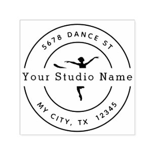 Aangepast dance Studio Round Return-adres Zelfinktende Stempel