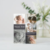 Aangepast dank je Chalkboard Photo Collage Baby Briefkaart (Staand voorkant)