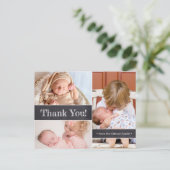 Aangepast dank je geboorte foto collage 3e Baby Aankondigingskaart (Staand voorkant)