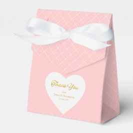 Aangepast dank je wel goud script roze hart favori bedankdoosjes