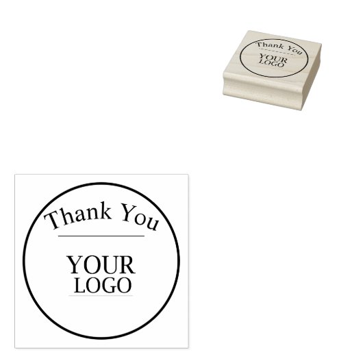 Aangepast dank u met Bedrijf of Zakelijke Logo Rubberstempel (Gestempeld)