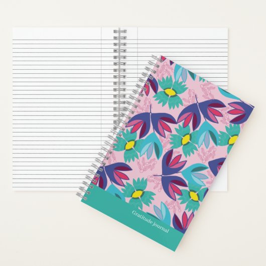 Aangepast dankbaarheidstijdschrift florroze groen  notitieboek (Binnen)