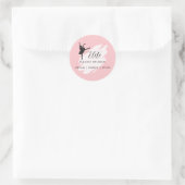 Aangepast dansstudio-logo gepersonaliseerd roze ba ronde sticker (Tas)