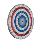 Aangepast dartbord doelwit met gepersonaliseerde t (Voorkant Links)