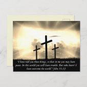 Aangepast dat ik de WO John 16:33 Bijbel heb verva Briefkaart (Voorkant / Achterkant)