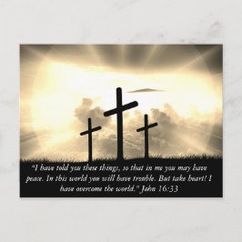Aangepast dat ik de WO John 16:33 Bijbel heb verva Briefkaart