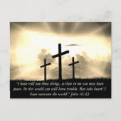 Aangepast dat ik de WO John 16:33 Bijbel heb verva Briefkaart (Voorkant)