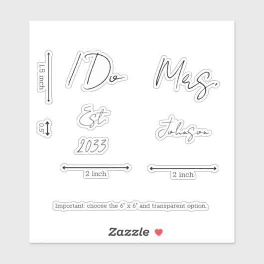 Aangepast dat ik Mrs Bride Wedding Shoes Decal Vin Sticker (Vel)