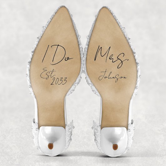 Aangepast dat ik Mrs Bride Wedding Shoes Decal Vin Sticker
