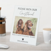 Aangepast dat we het huisdierentuin-gastenboek doe reclamebord met voetstuk (Insitu)