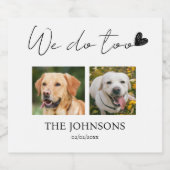 Aangepast dat we het huishuwelijk doen sparkling wijnetiket (Enkel label)