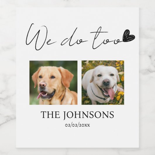 Aangepast dat we het huishuwelijk doen wijn etiket (Enkel label)