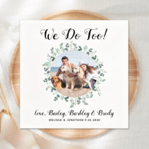 Aangepast dat we te Greenery Dog Foto Pet Wedding 
