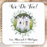 Aangepast dat we te veel eucalyptus Dog-fotowedden Kartonnen Onderzetters<br><div class="desc">Wij ook! Voeg de finishing touch toe aan uw bruiloft met deze schattige aangepaste foto bruiloft onderzetters. Perfect voor uw bruiloft na feest en receptie, en als huwelijksgunsten voor uw gasten. Pas deze foto hondenbruiloft onderzetters aan met je favoriete trouwfoto, hondenfoto of je pasgetrouwde foto met je hond, personaliseer met...</div>