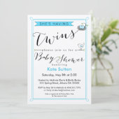 Aangepast dat ze Baby shower twee keer uitnodigt Kaart (Staand voorkant)