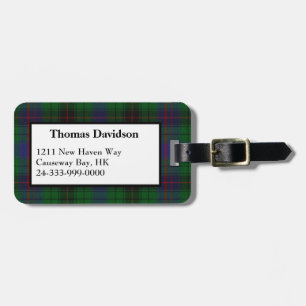 Aangepast Davidson Tartan Bagagelabel