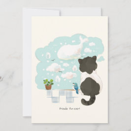[Aangepast] De dag van een kat - Droomwolk staren Bedankkaart