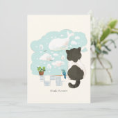 [Aangepast] De dag van een kat - Droomwolken bekij Bedankkaart (Staand voorkant)