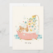 [Aangepast] De dag van een kat - Lente Bloem Bubbe Bedankkaart (Voorkant / Achterkant)