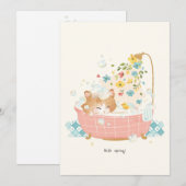 [Aangepast] De dag van een kat - Lente Bloem Bubbl Bedankkaart (Voorkant / Achterkant)