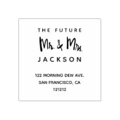 Aangepast De Toekomst Mr. en Mrs. Terugkeeradres Rubberstempel (Afrduk)