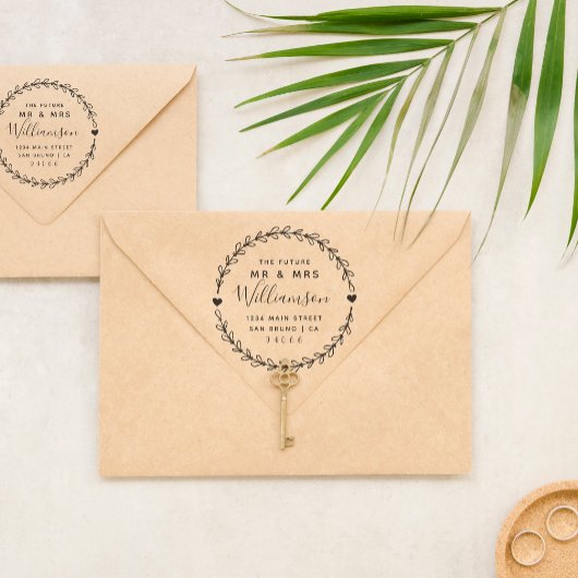 Aangepast de Toekomst van Mr & Mrs Wedding Return- Rubberstempel