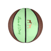 Aangepast deer Couple en Daisy Heart Basketbal (Verticaal)