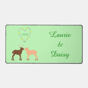 Aangepast deer Couple en Daisy Heart Bureaumat