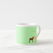 Aangepast deer Couple en Daisy Heart Espresso Kop (Voorkant rechts)