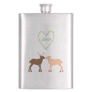 Aangepast deer Couple en Daisy Heart Flacon