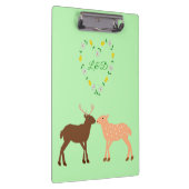 Aangepast deer Couple en Daisy Heart Klembord (Rechts)