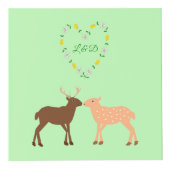 Aangepast deer Couple en Daisy Heart Kubus (Voorkant)